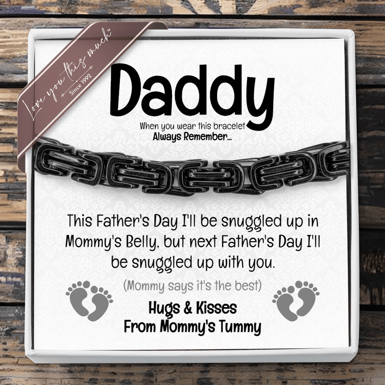 (Almost Sold Out) Bump to Daddy Father's Day Classic 5mm Steel Bracelet - Love You This Much