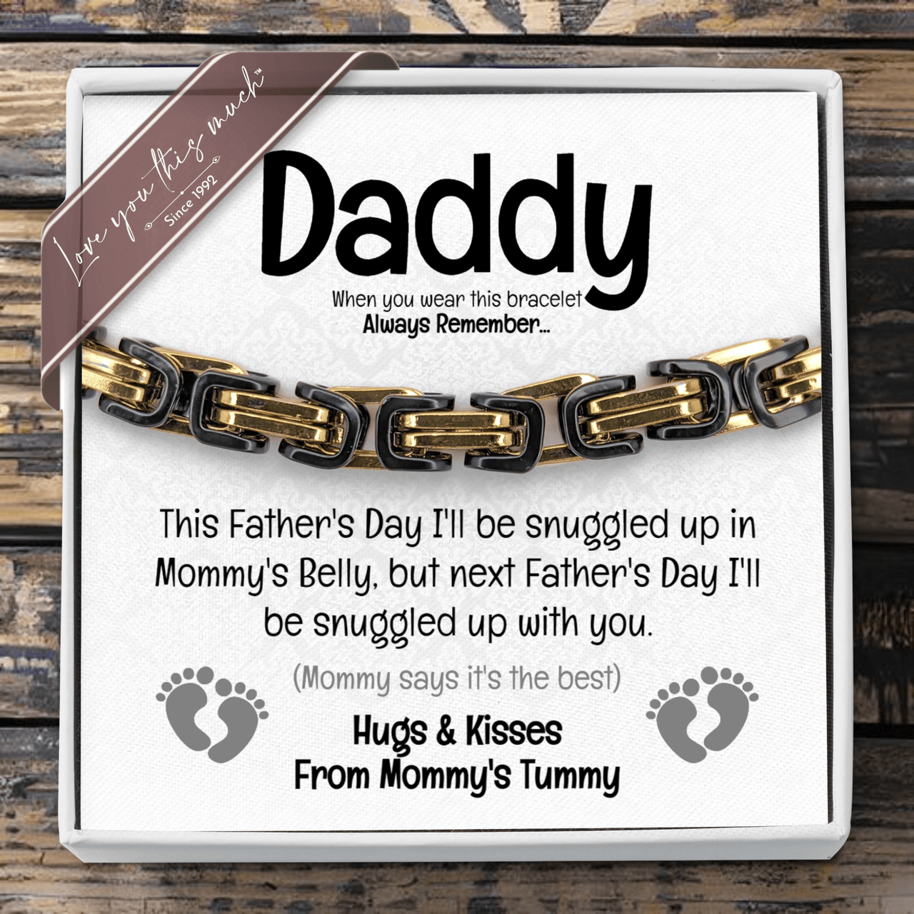 (Almost Sold Out) Bump to Daddy Father's Day Classic 5mm Steel Bracelet - Love You This Much