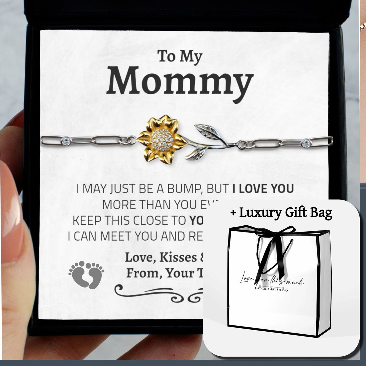 (ALMOST Sold Out) Bump to Mom Enchanted Sunflower Bracelet - Love You This Much