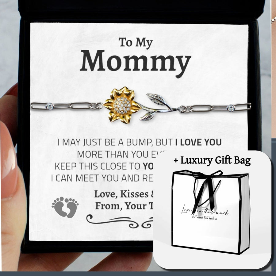 (ALMOST Sold Out) Bump to Mom Enchanted Sunflower Bracelet - Love You This Much