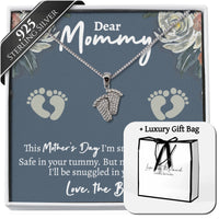 Thumbnail for (Almost Sold Out) Bump to Mom Tiny Steps Necklace - Love You This Much