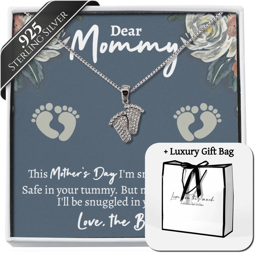 (Almost Sold Out) Bump to Mom Tiny Steps Necklace - Love You This Much