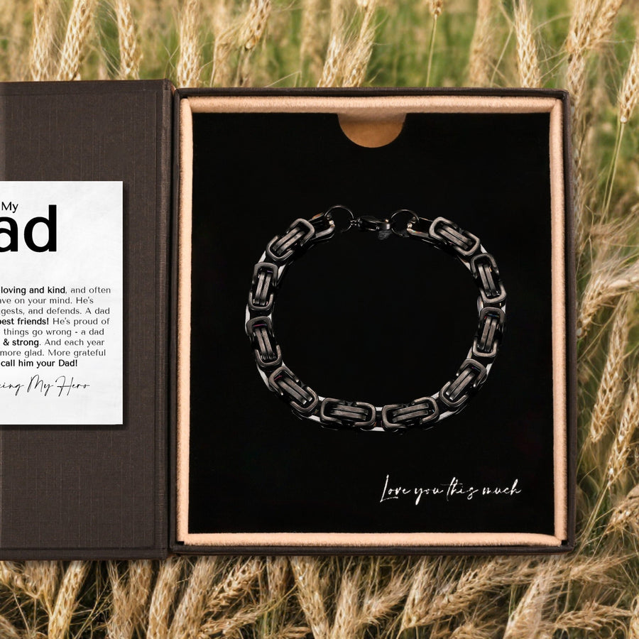 (Almost Sold Out) Dad My Hero Classic 5mm Steel Bracelet - Love You This Much