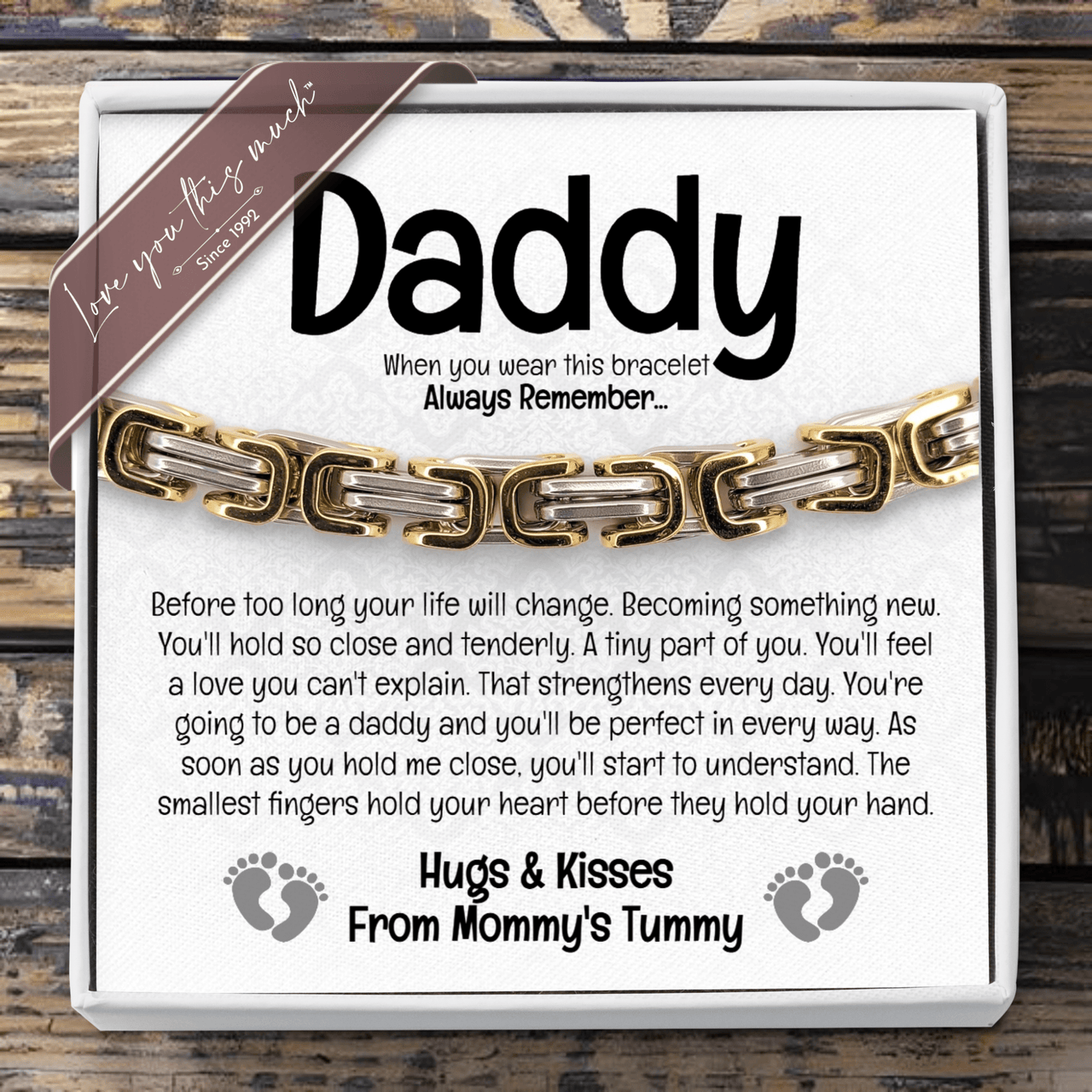 (Almost Sold Out) From Bump Father's Day Classic 5mm Steel Bracelet - Love You This Much