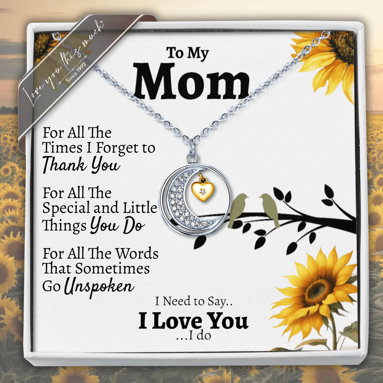 (ALMOST Sold Out) Mom Moon & Back Necklace - Love You This Much