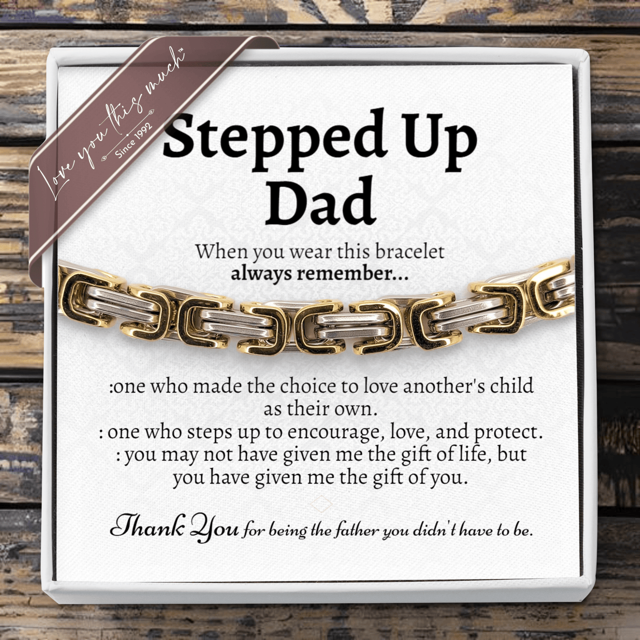 (Almost Sold Out) Stepped Up Dad Classic 5mm Steel Bracelet - Love You This Much