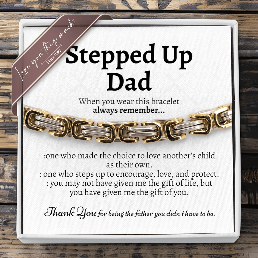 (Almost Sold Out) Stepped Up Dad Classic 5mm Steel Bracelet - Love You This Much