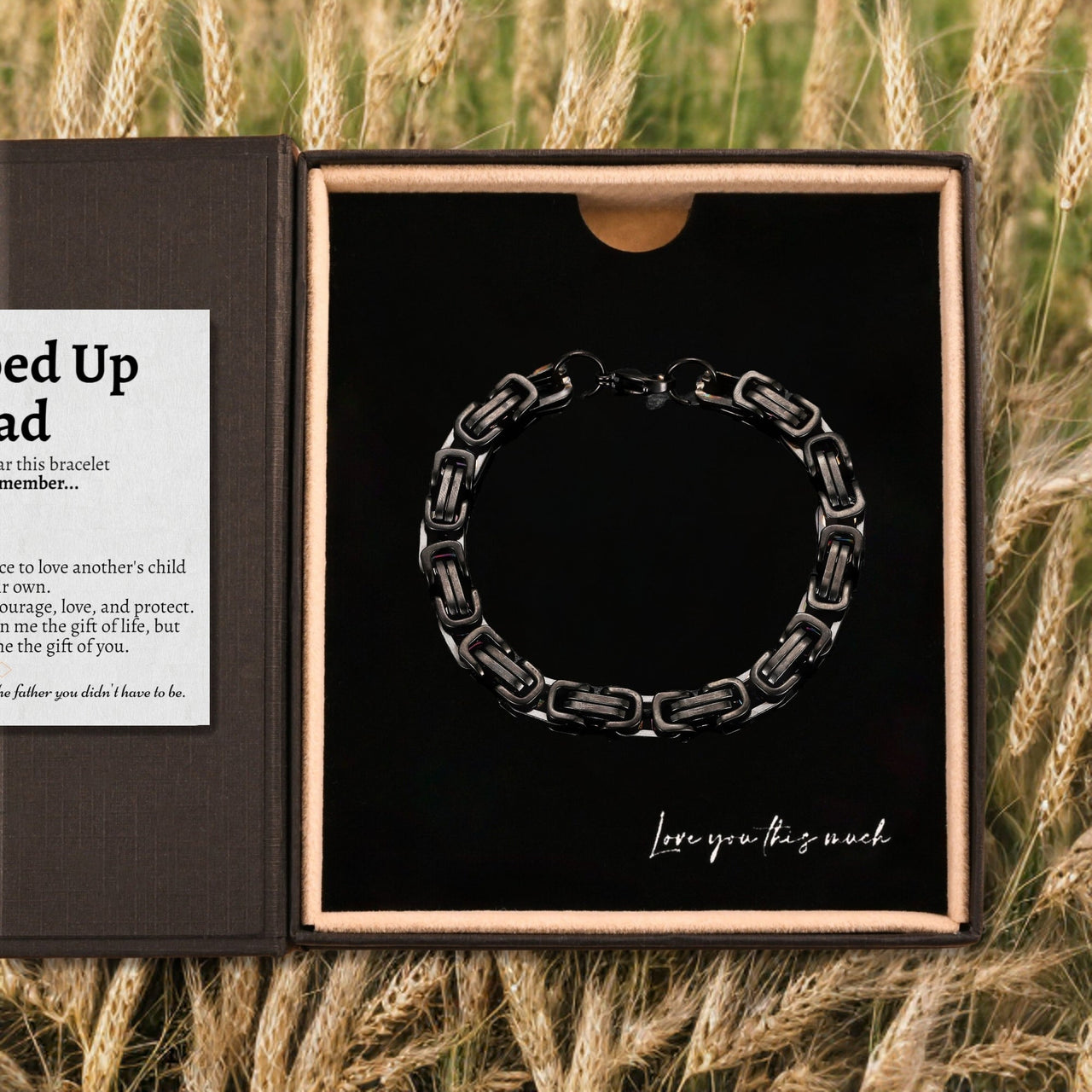 (Almost Sold Out) Stepped Up Dad Classic 5mm Steel Bracelet - Love You This Much