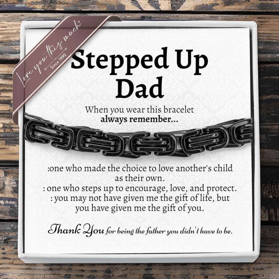 (Almost Sold Out) Stepped Up Dad Classic 5mm Steel Bracelet - Love You This Much