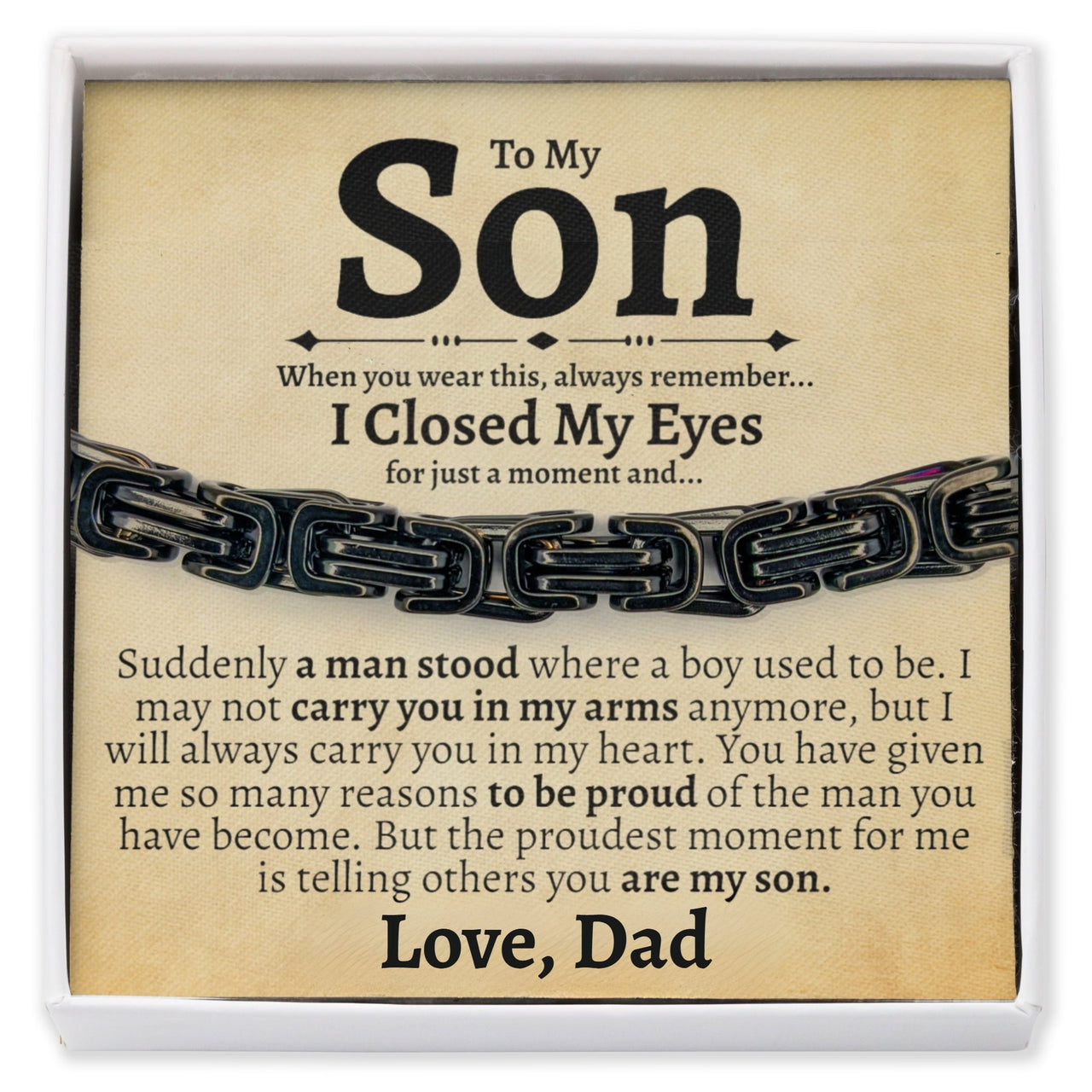 (Almost Sold Out) To My Son - Love Dad - Bracelet - Love You This Much