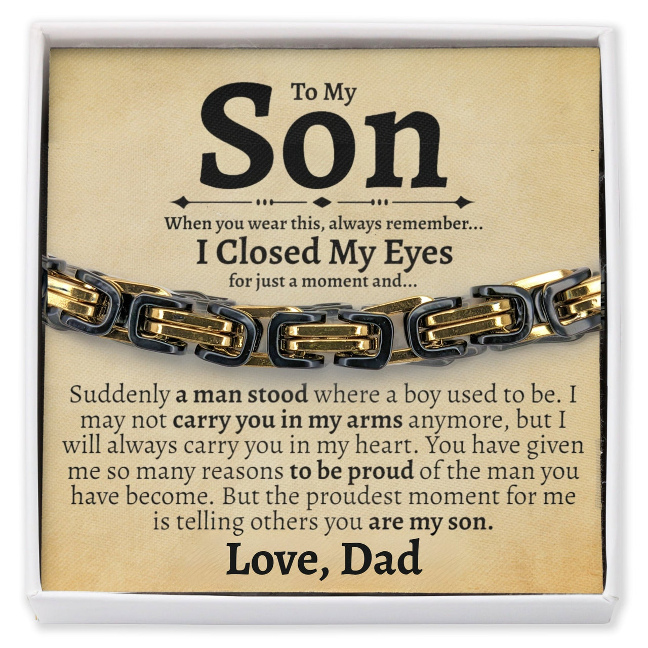 (Almost Sold Out) To My Son - Love Dad - Bracelet - Love You This Much