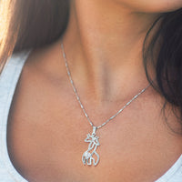 Thumbnail for Bump to Mom Giraffe Necklace - Love You This Much