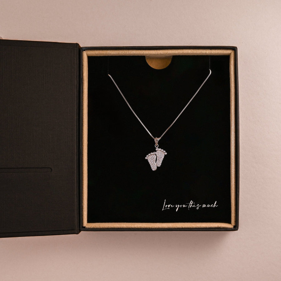 Bump to Mom Tiny Steps Necklace (Classic Edition) - Love You This Much