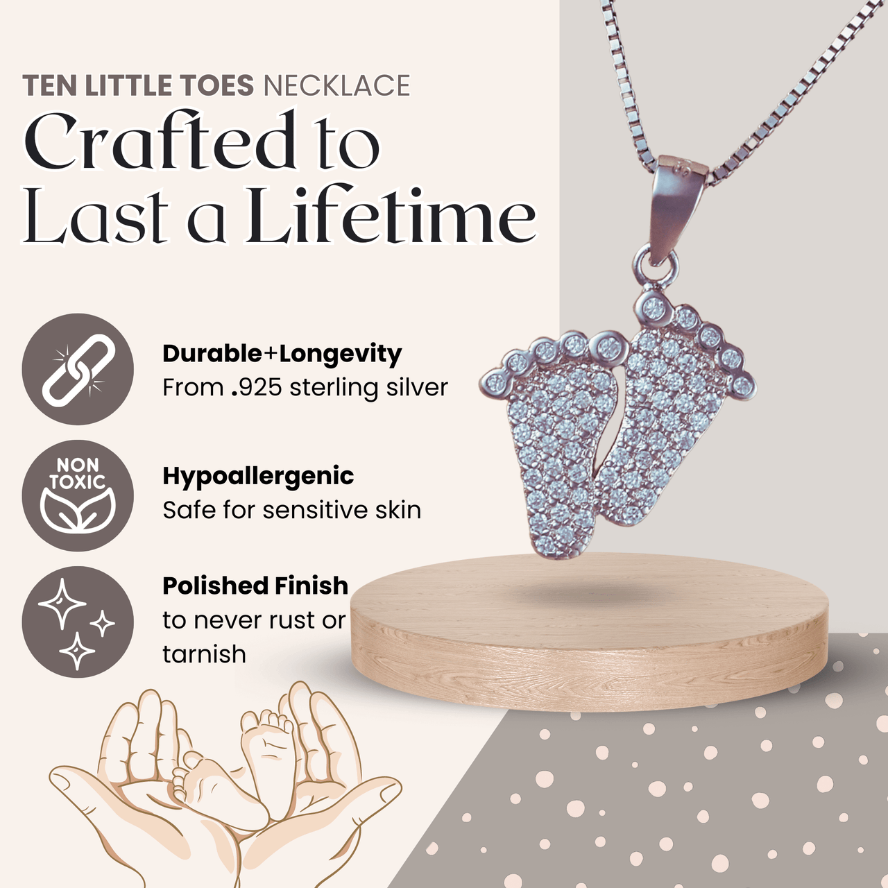 Bump to Mom Tiny Steps Necklace (Valentine's Edition) - Love You This Much