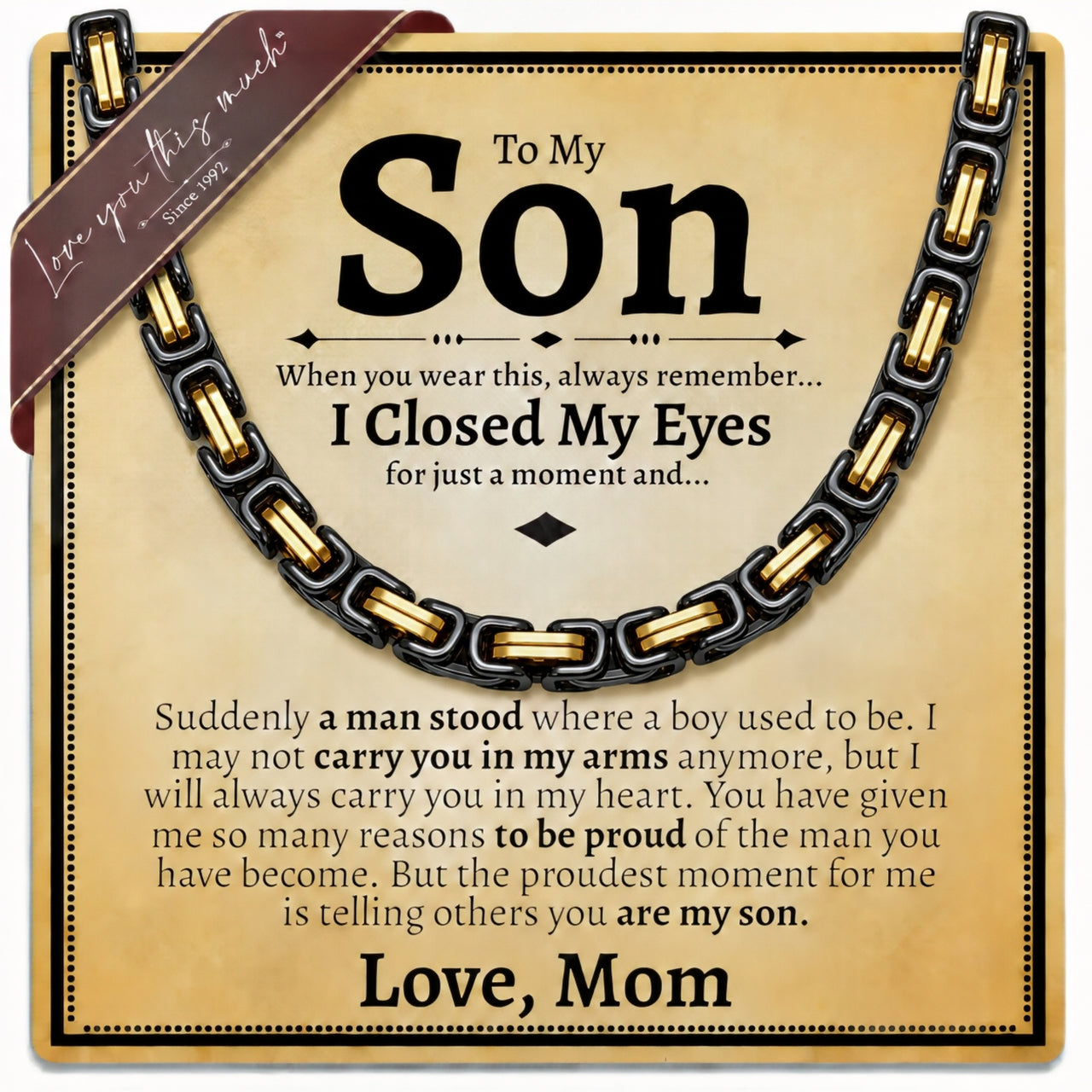 A Necklace He’ll Wear. A Message He’ll Never Forget.