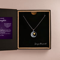Thumbnail for To My Granddaughter .925 Silver Moon Necklace - Love Grandpa