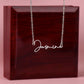 Girlfriend Happy Birthday Signature Name Necklace - Love You This Much