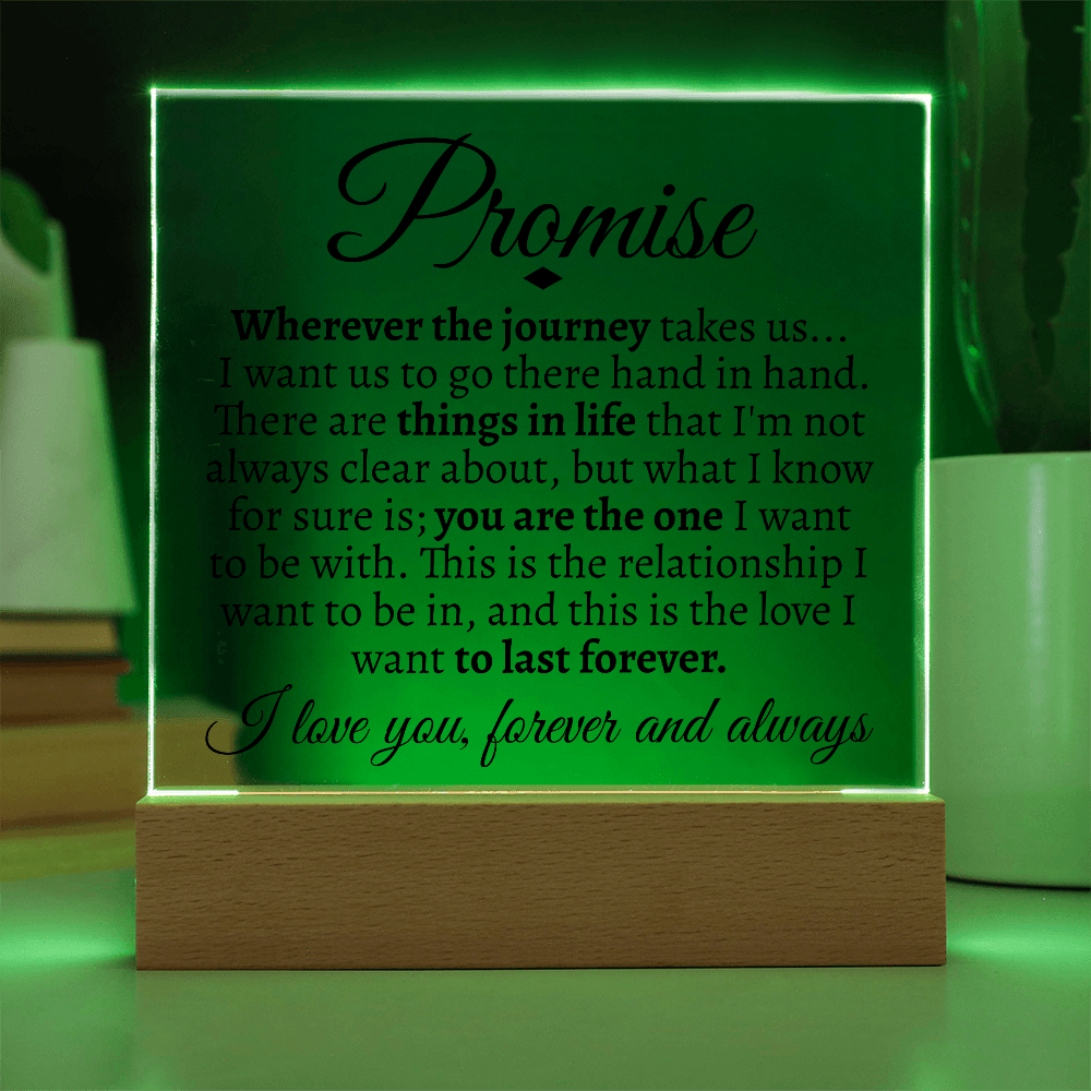 Promise "Wherever the Journey Takes Us" LED Acrylic Glass - Love You This Much