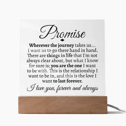Promise "Wherever the Journey Takes Us" LED Acrylic Glass - Love You This Much