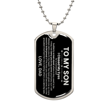 Son Love Dad Dog Tag Necklace (Black Design) - Love You This Much