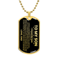 Son Love Dad Dog Tag Necklace (Black Design) - Love You This Much