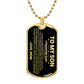 Son Love Mom Black Dog Tag Necklace - Love You This Much