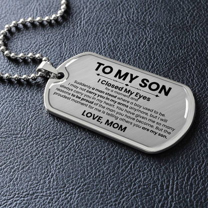 Son Love Mom Original Dog Tag Necklace - Love You This Much
