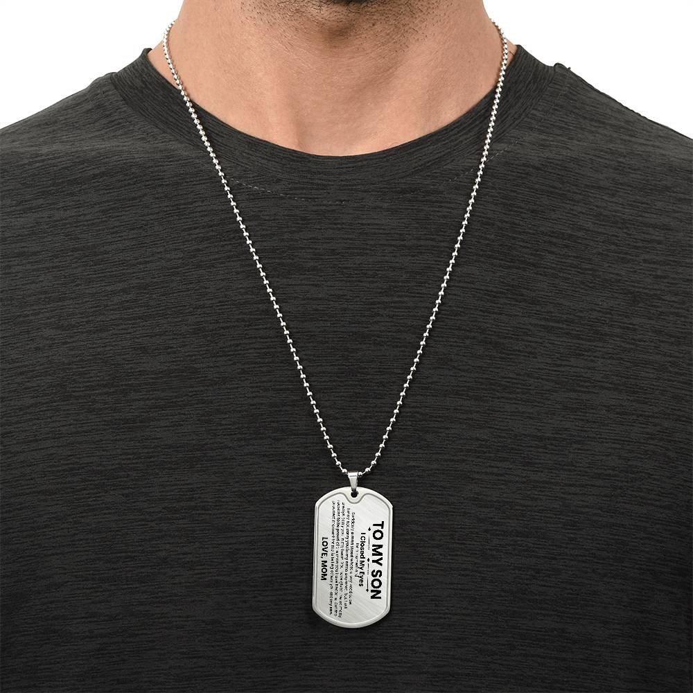 Son Love Mom Original Dog Tag Necklace - Love You This Much