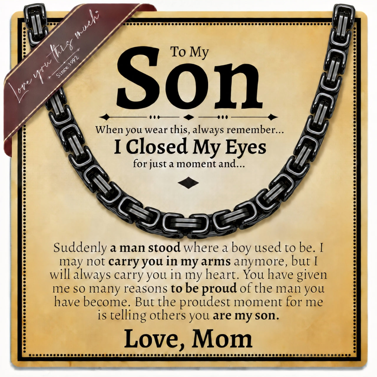 A Necklace He’ll Wear. A Message He’ll Never Forget.
