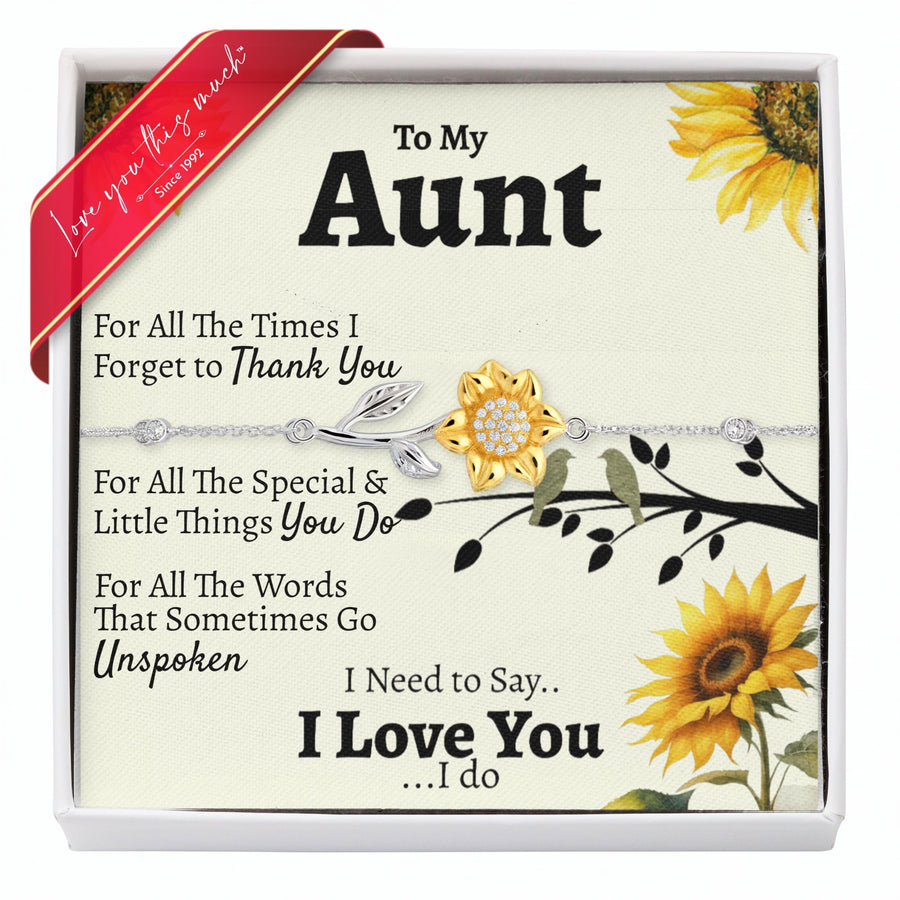 To My Aunt 18k Gold Enchanted Sunflower Bracelet - Love You This Much