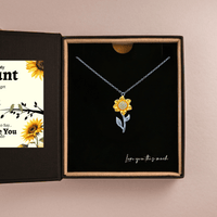 Thumbnail for To My Aunt 18k Gold Enchanted Sunflower Necklace - Love You This Much