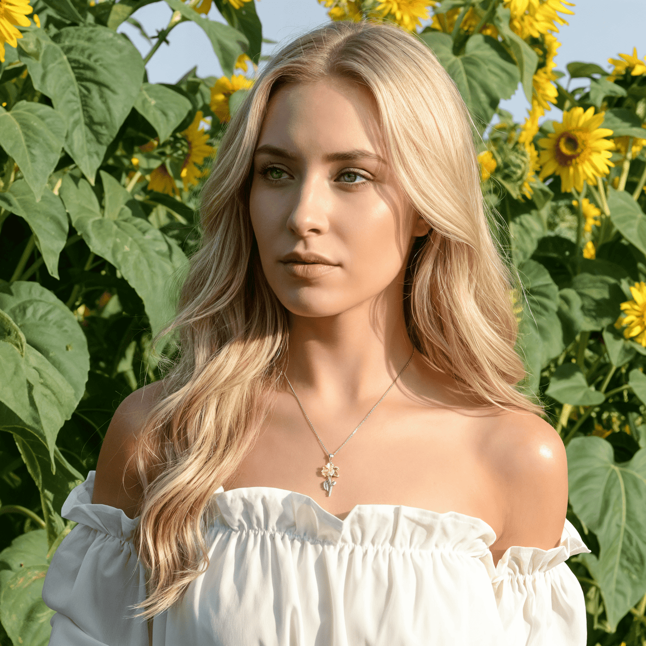 To My Aunt 18k Gold Enchanted Sunflower Necklace - Love You This Much
