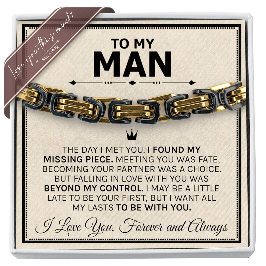 To My Man "Your Crown" 5mm Steel Bracelet - Love You This Much