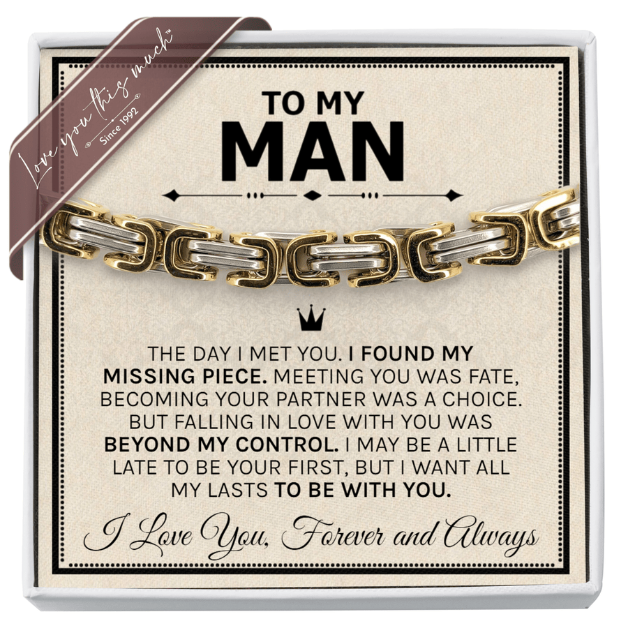 To My Man "Your Crown" 5mm Steel Bracelet - Love You This Much