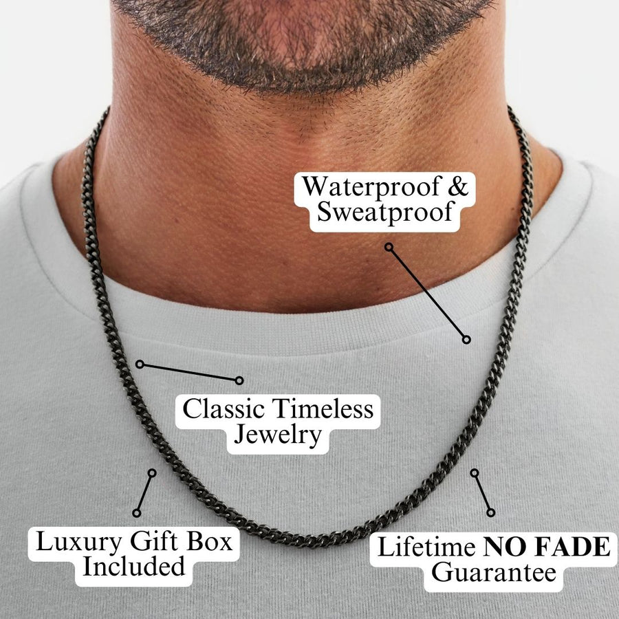 To My Son 7mm Cuban Necklace - Love Mom - Love You This Much