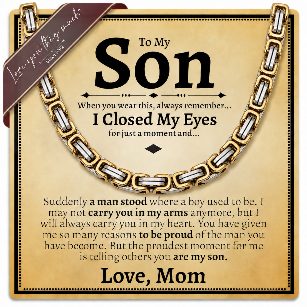 A Necklace He’ll Wear. A Message He’ll Never Forget.
