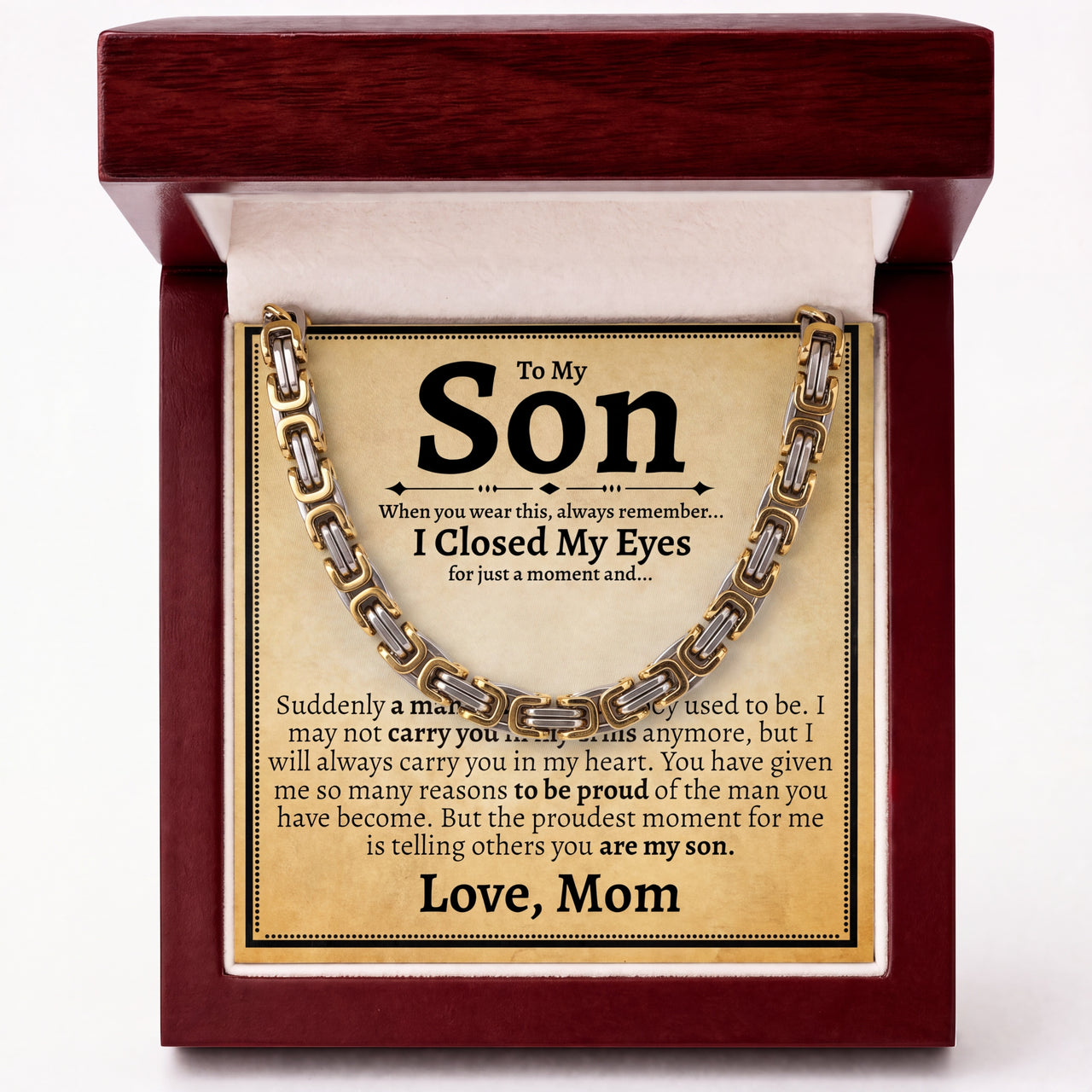 A Necklace He’ll Wear. A Message He’ll Never Forget.