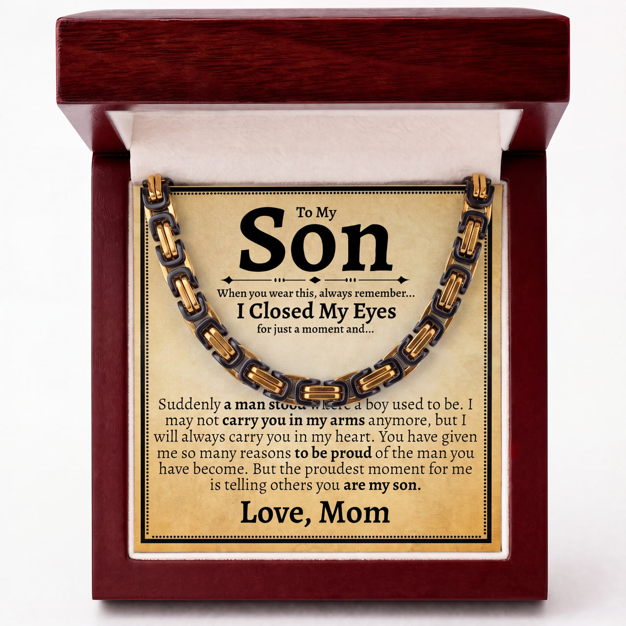 A Necklace He’ll Wear. A Message He’ll Never Forget.