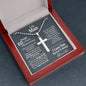 10th Year Anniversary Ball Chain Cross Necklace - Love You This Much