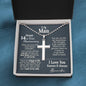 14th Year Anniversary Ball Chain Cross Necklace - Love You This Much