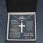 1st Month Anniversary Ball Chain Cross Necklace - Love You This Much