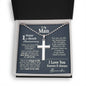 1st Month Anniversary Ball Chain Cross Necklace - Love You This Much