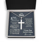 2nd Year Anniversary Ball Chain Cross Necklace - Love You This Much