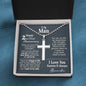 2nd Year Anniversary Ball Chain Cross Necklace - Love You This Much