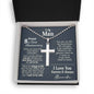 8th Year Anniversary Ball Chain Cross Necklace - Love You This Much
