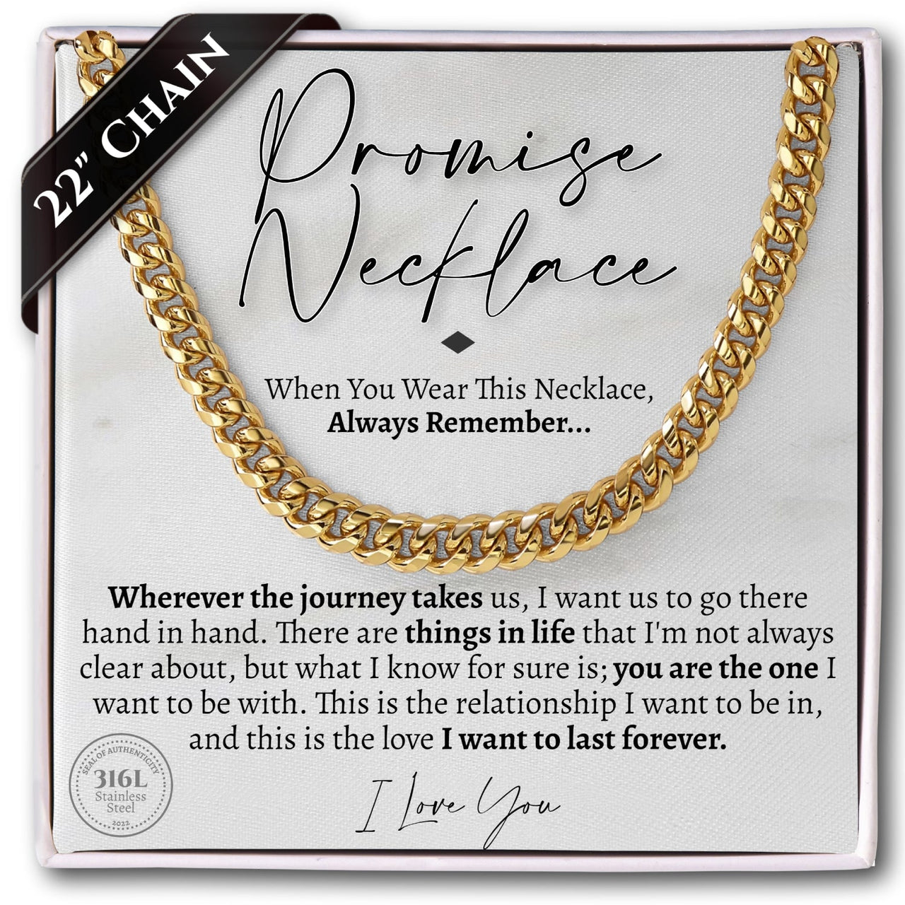 (Almost Sold Out) Promise Classic 7mm Cuban Necklace - Love You This Much