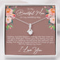 Beautiful Mom on my wedding day Alluring Beauty Necklace - Love You This Much