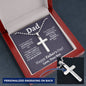 Dad Love Son Father's Day Ball Chain Cross Necklace - Love You This Much