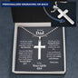 Dad Wedding (From Daughter) Ball Chain Cross Necklace - Love You This Much