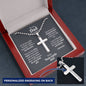 Dad Wedding (From Daughter) Ball Chain Cross Necklace - Love You This Much